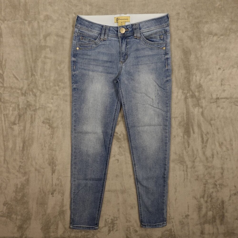 Democracy jeans Ab Technology mid rise skinny ankle women's 6 blue